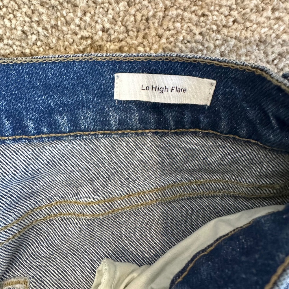 FRAME Le High Flare Jeans Womens 29 Blue Excellent High Rise Sidecar LHF118 - Picture 6 of 8